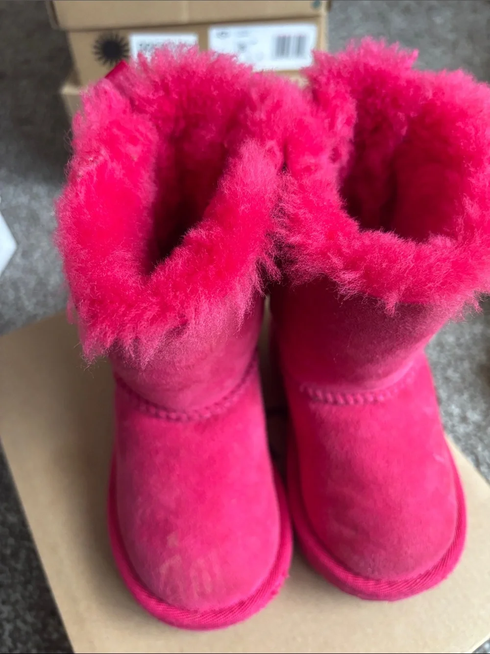 UGG Bailey Bow II Kids Bright Pink Boots